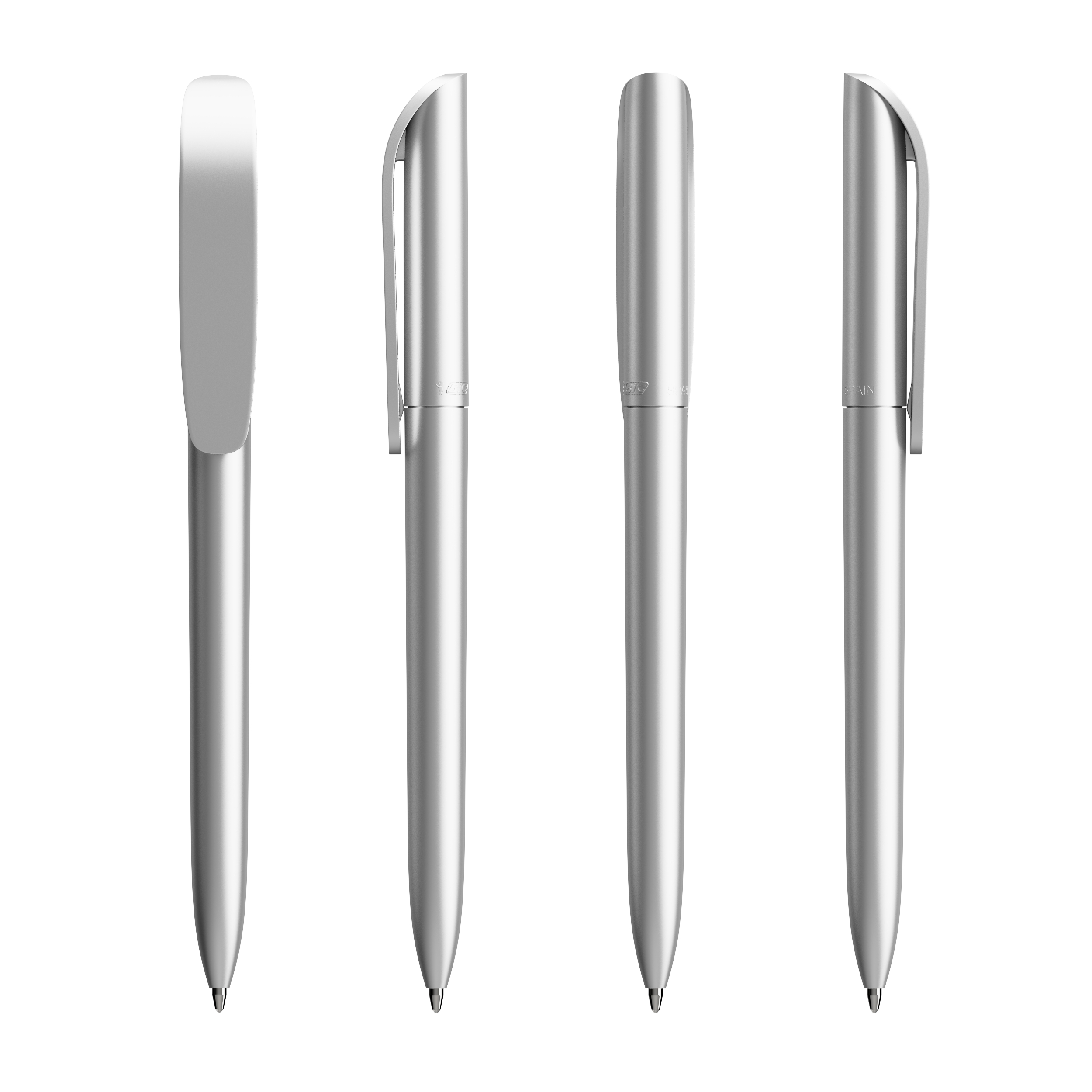 Stylo bille publicitaire BIC® Super Clip Glacé Glacée argentée